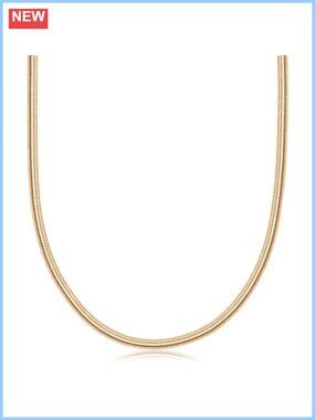18K Gold Plated Flat Herringbone Snake Chain Necklace